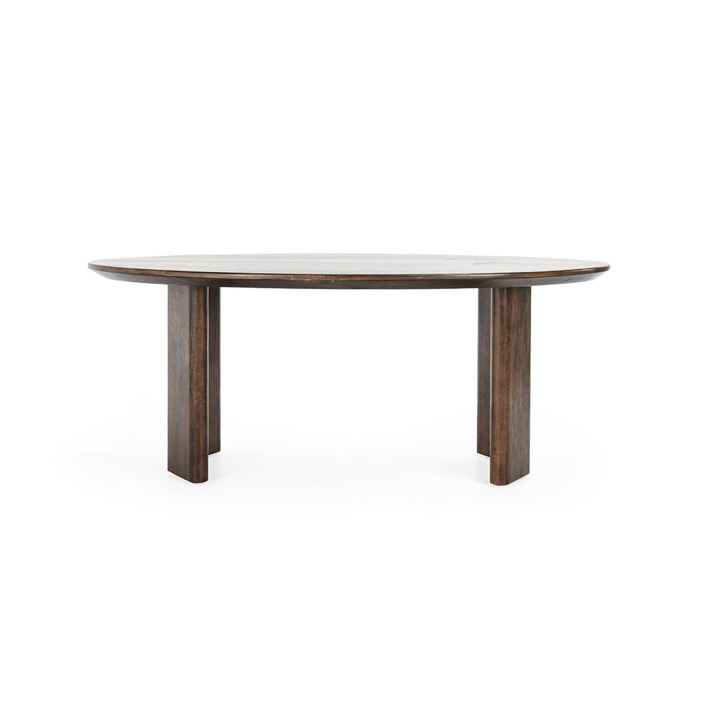 Norwood Solid Wood Oval Dining Table - Bark Brown
