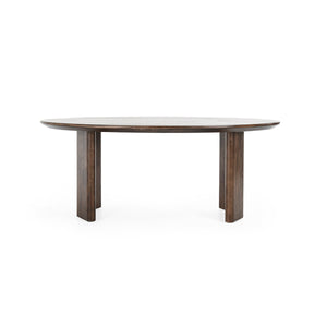 Norwood Solid Wood Oval Dining Table - Bark Brown