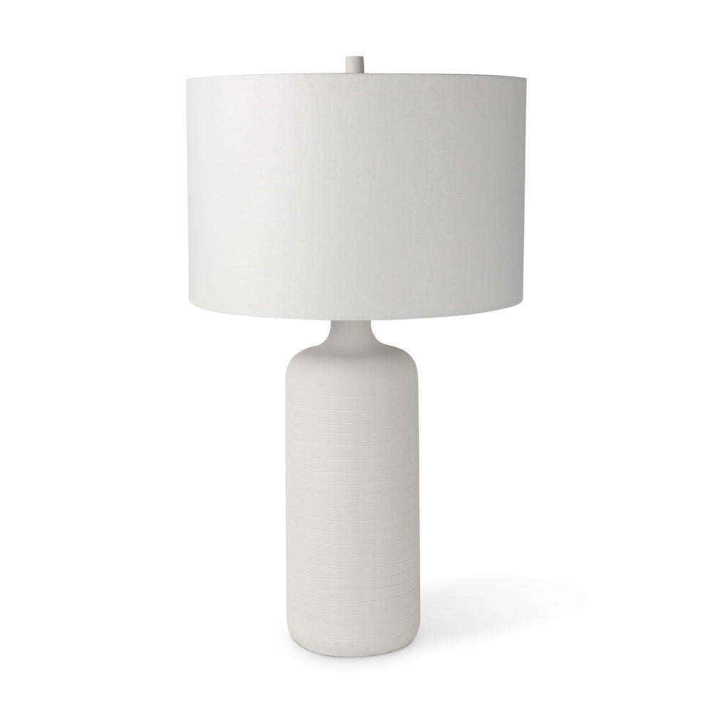 Melanie 17.0L x 17.0W x 30.5H White Shade W/White Base Table Lamp