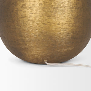 Sadiyah Antiqued Gold Brushed Metal w/ Cream Shade Table Lamp