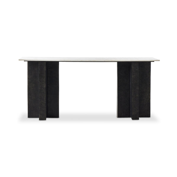 Terrell Large Console Table in Polished White