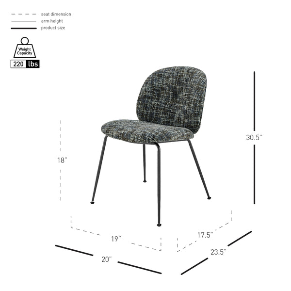 Nisha KD Chenille Dining Side Chair, Allure Gray