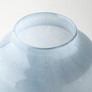 Nasser II Large Blue/Gold/Chrome Urn Style Glass Vase