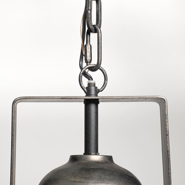 Bashaw I 17x20 Gray Toned Metal Dome Pendant Light