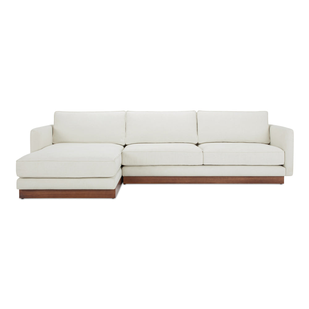 Vernon Left Sectional in White with Removable Cushions