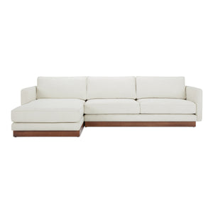 Vernon Left Sectional in White with Removable Cushions