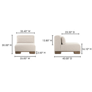Moe's June Slipper Chair in Oatmeal Beige