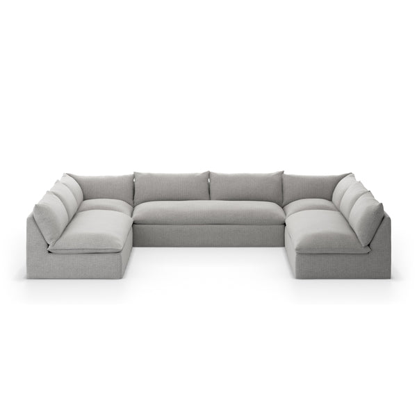 Grant Outdoor 5 Pc Sectional In Faye Ash