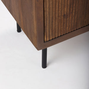 Lance 70.0L x 15.0W x 32.0H Medium Brown Solid Wood Sideboard