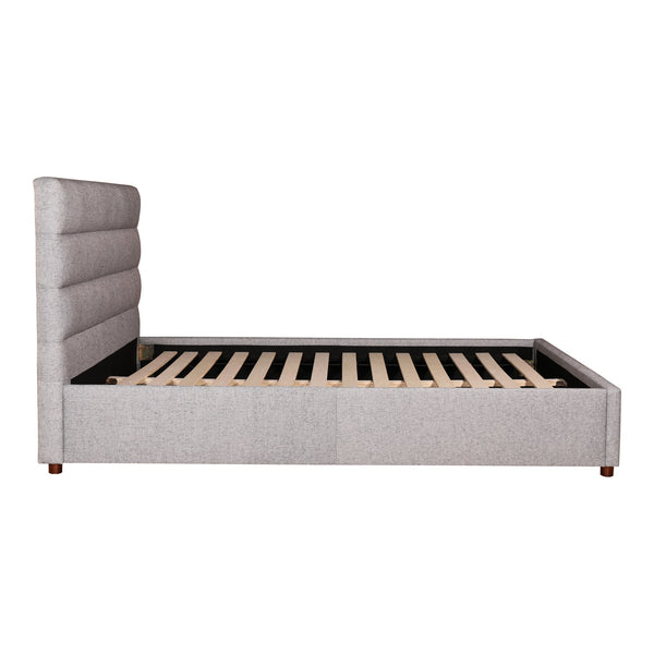 Moe's Takio Queen Bed in Light Grey Upholstery