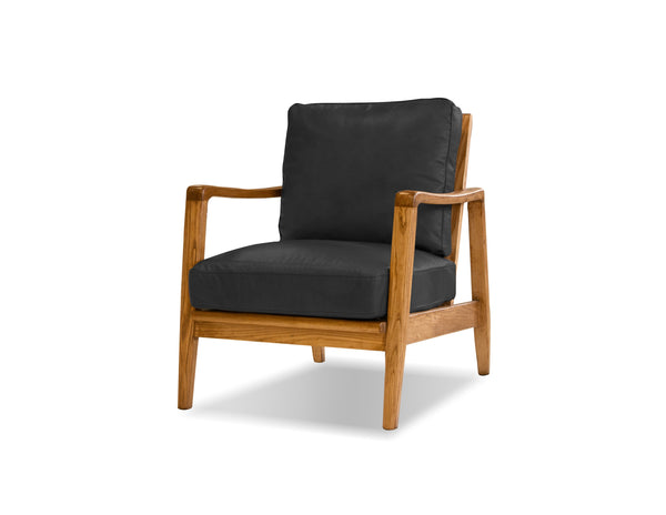 CRAFTSMAN Occasional Chair in Natural ash wood frame/black leather