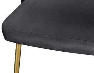 Ramon Dining Chair In Grey Velvet