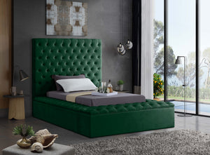 Randal Twin Bed In Green Velvet