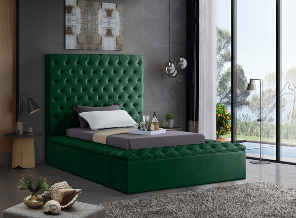 Randal Twin Bed In Green Velvet