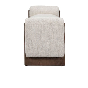 Sierra Upholstered Bench in Ash Wood - Bronzed Cocoa or Sand