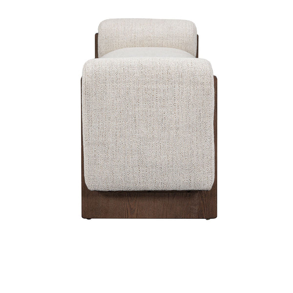 Sierra Upholstered Bench in Ash Wood - Bronzed Cocoa or Sand