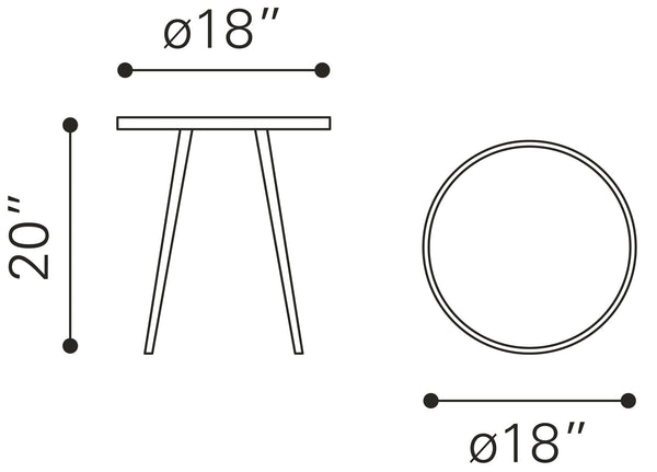 Particle Side Table Black & Gold