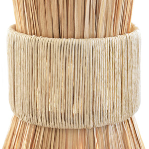 ELONGATED HOURGLASS PENDANT WRAPPED IN NATURAL RAFIA