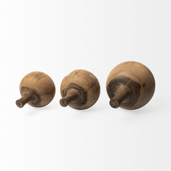 Afra Small Solid Wood Vase Shaped Decorative Object