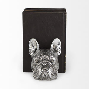 Bruno (Set of 2) 5L x 5W Silver American Bulldog Bookends