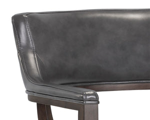 BRYLEA DINING ARMCHAIR - BROWN - BRENTWOOD CHARCOAL LEATHER