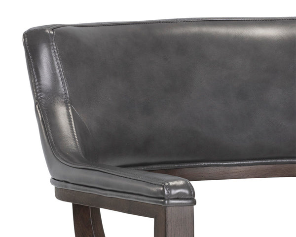 BRYLEA DINING ARMCHAIR - BROWN - BRENTWOOD CHARCOAL LEATHER