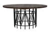 Silberman Dining Table, Dark Walnut W/Black Steel Base