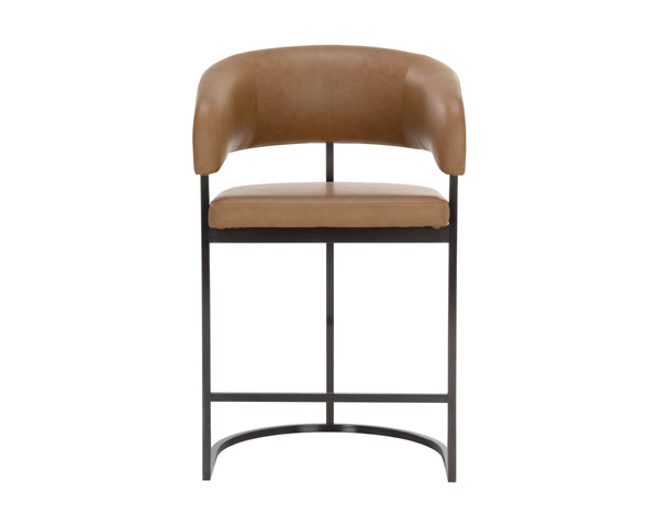MARRIS COUNTER STOOL - GUNMETAL - MILLIKEN COGNAC