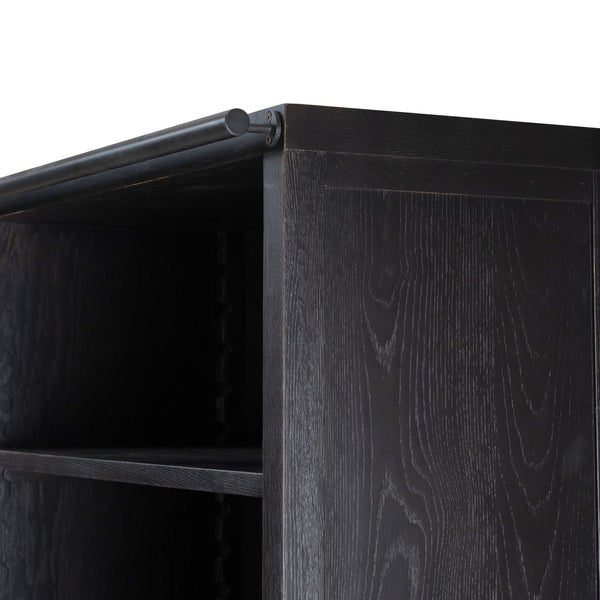 Admont Bookcase In Worn Black Veneer