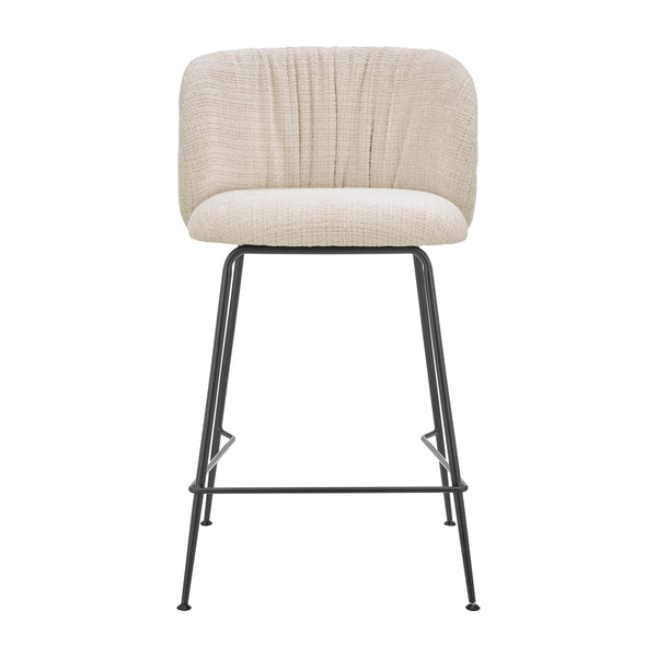 Millie KD Chenille Counter Stool, Canova Ivory