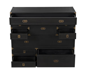 Charles Chest in Pale Mahogany with Brass Handles