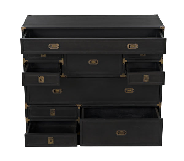 Charles Chest in Pale Mahogany with Brass Handles