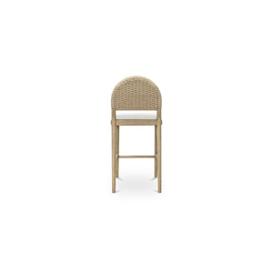 Claire Counter Stool with Oak and Beige Upholstery