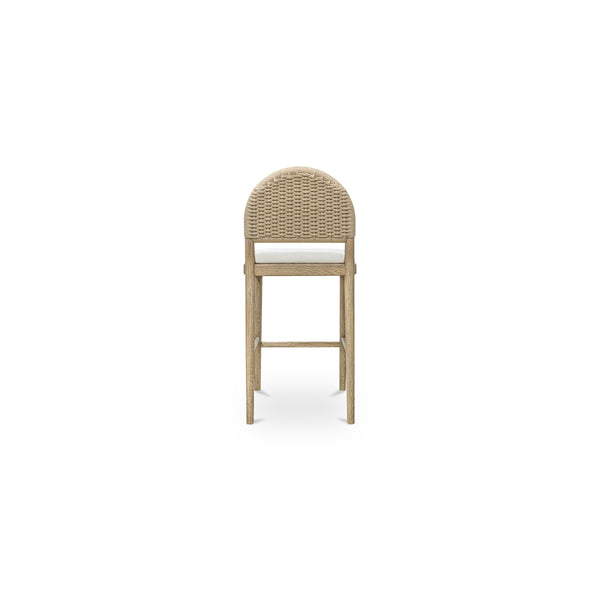 Claire Counter Stool with Oak and Beige Upholstery