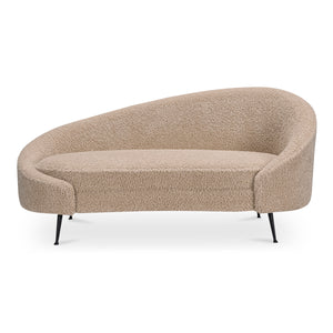 Moe's Abigail Chaise Light Brown Faux Shearling