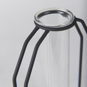 Aria 4.5L x 3.9W x 11.0H Metal and Glass Holder Object