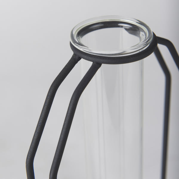 Aria 4.5L x 3.9W x 11.0H Metal and Glass Holder Object