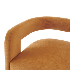 Althea Velvet Accent Arm Chair, Dainty Caramel