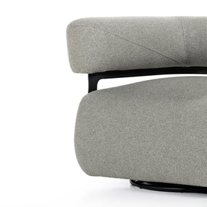 Gareth Swivel Chair In Torrance Silver