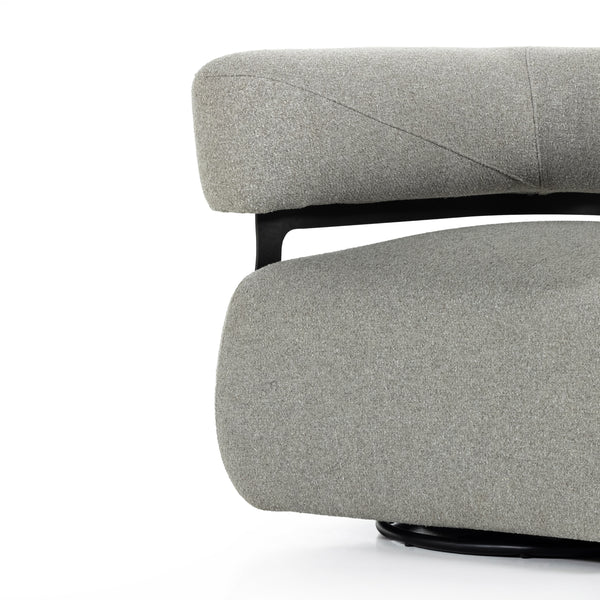 Gareth Swivel Chair In Torrance Silver