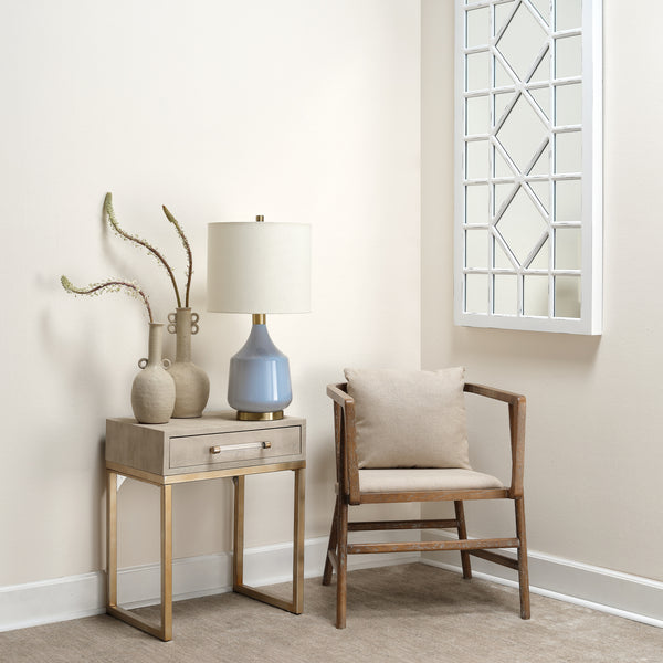 Kain Faux Shagreen Side Table, Cream