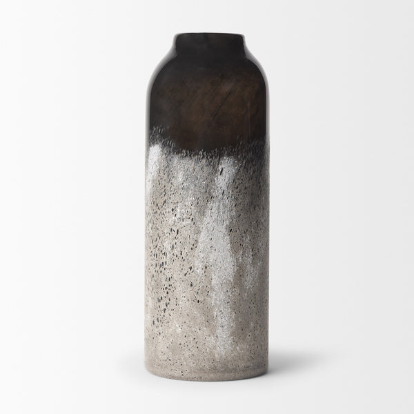 Emu Tall Black w/ Gray Vase