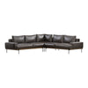 Largo Top-Grain Leather Sectional Sofa with Removable Cushions