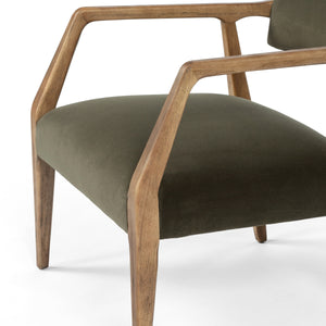 Tyler Armchair In Modern Velvet Loden