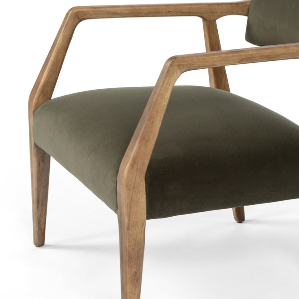 Tyler Armchair In Modern Velvet Loden