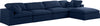 Carmen Cloud Modular Sectional In Navy Linen Fabric