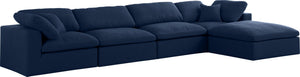 Carmen Cloud Modular Sectional In Navy Linen Fabric