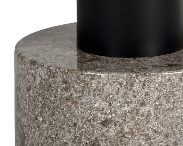 Monaco Coffee Table - Black - Light Grey Marble / Raw Umber