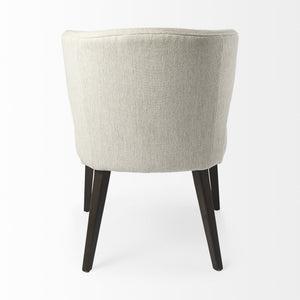 Niles 22.5L x 24.0W x 32.0H Cream Fabric Seat W/ Dark Brown Wooden Legs Wingback Dining Chair
