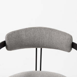 Hollyfield 20.5 x 21.3 x 29.5 Gray Fabric Seat W/ Gray Iron Frame Dining Chair